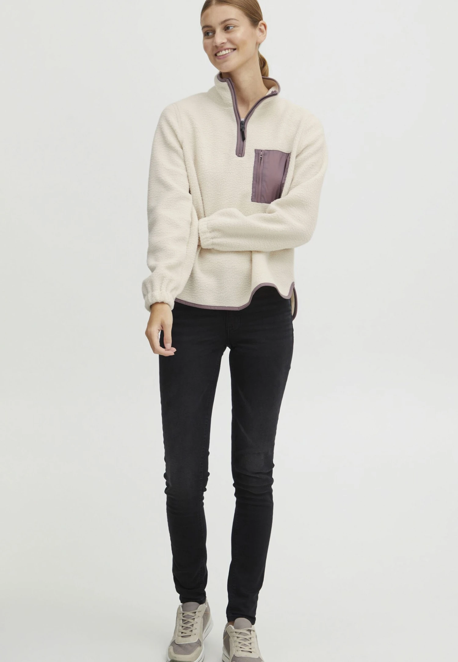 OXMO OXPIALA - Fleece Jumper - Birch 2 OXMO OXPIALA - Fleece Jumper - Birch - Image 2