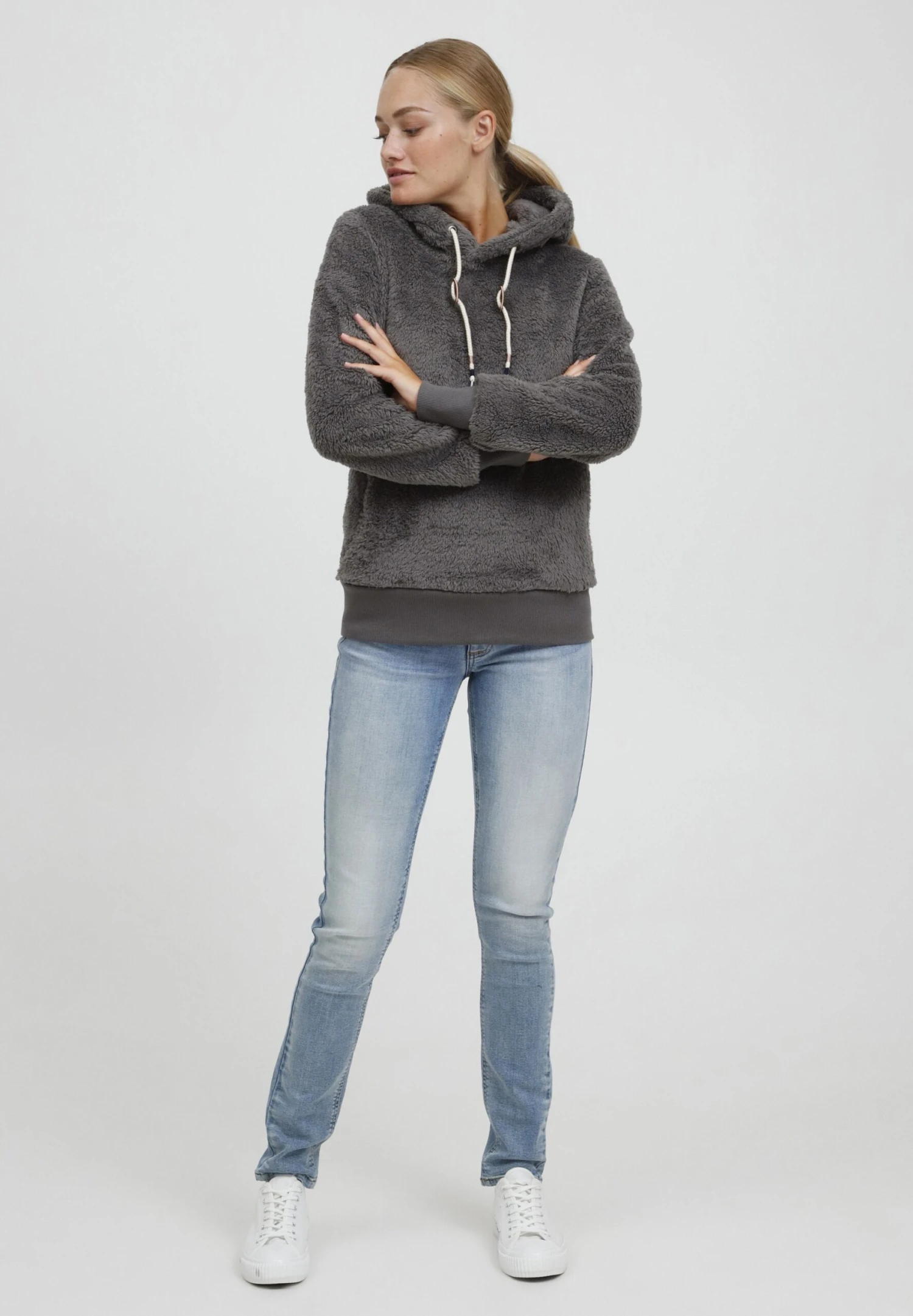 OXMO OXAnniken - Fleece Jumper - Castlerock 2 OXMO OXAnniken - Fleece Jumper - Castlerock - Image 2