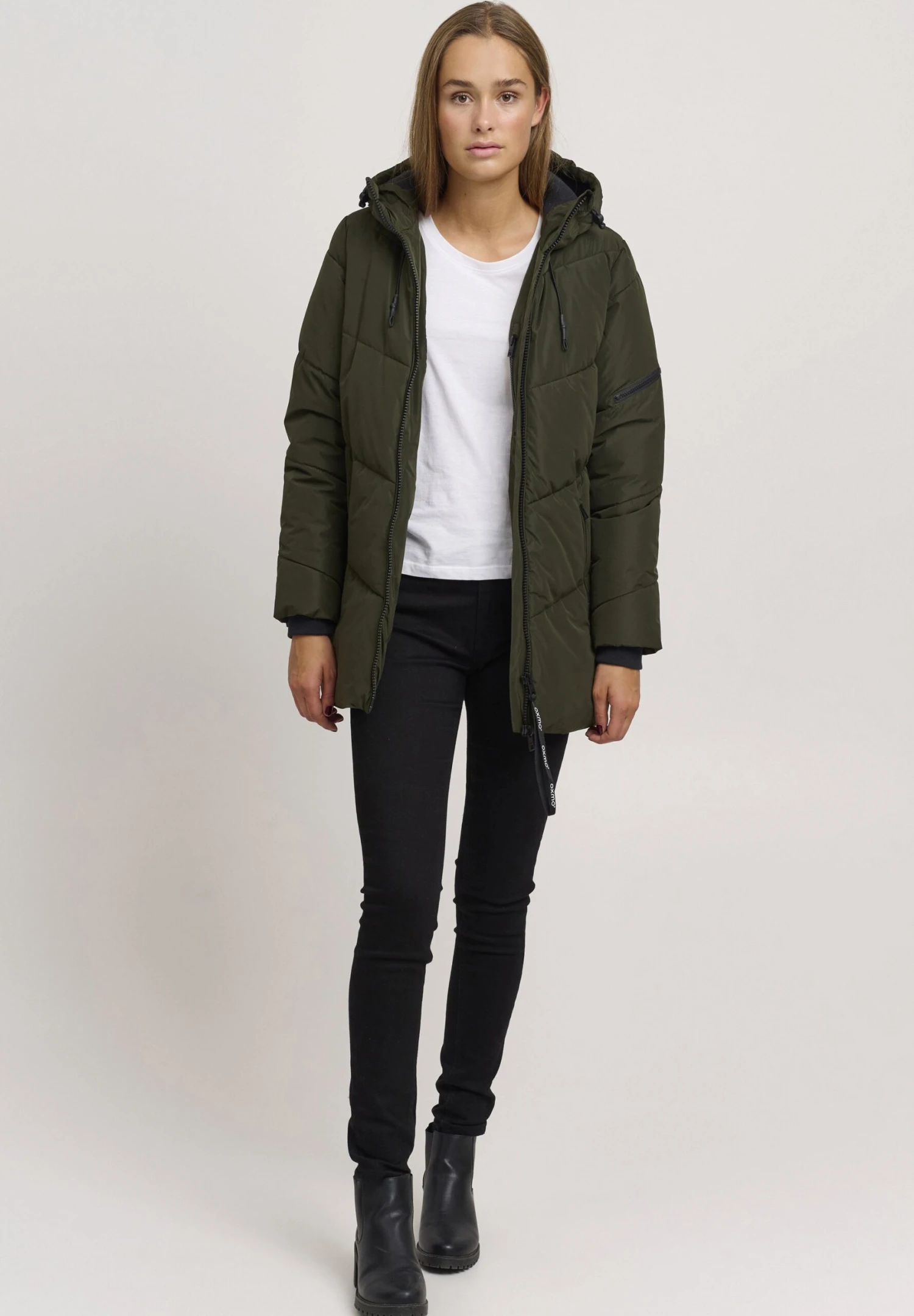 OXMO OXJunchen - Winter Coat - Grey Denim 2 OXMO OXJunchen - Winter Coat - Grey Denim - Image 2