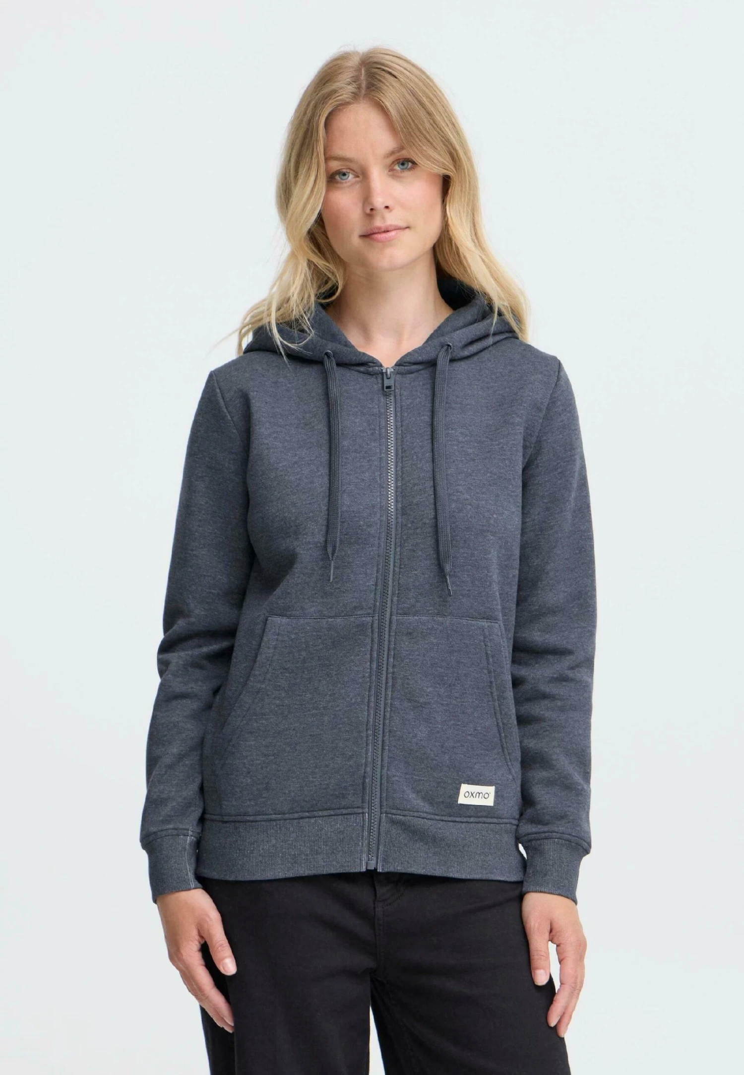 OXMO OXKAREN - Zip-up Sweatshirt - Total Eclipse Melange 1 OXMO OXKAREN - Zip-up Sweatshirt - Total Eclipse Melange