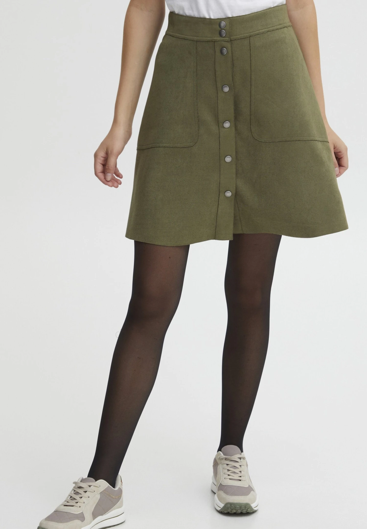 OXMO OXJUNE - A-line Skirt - Olive Night 1 OXMO OXJUNE - A-line Skirt - Olive Night