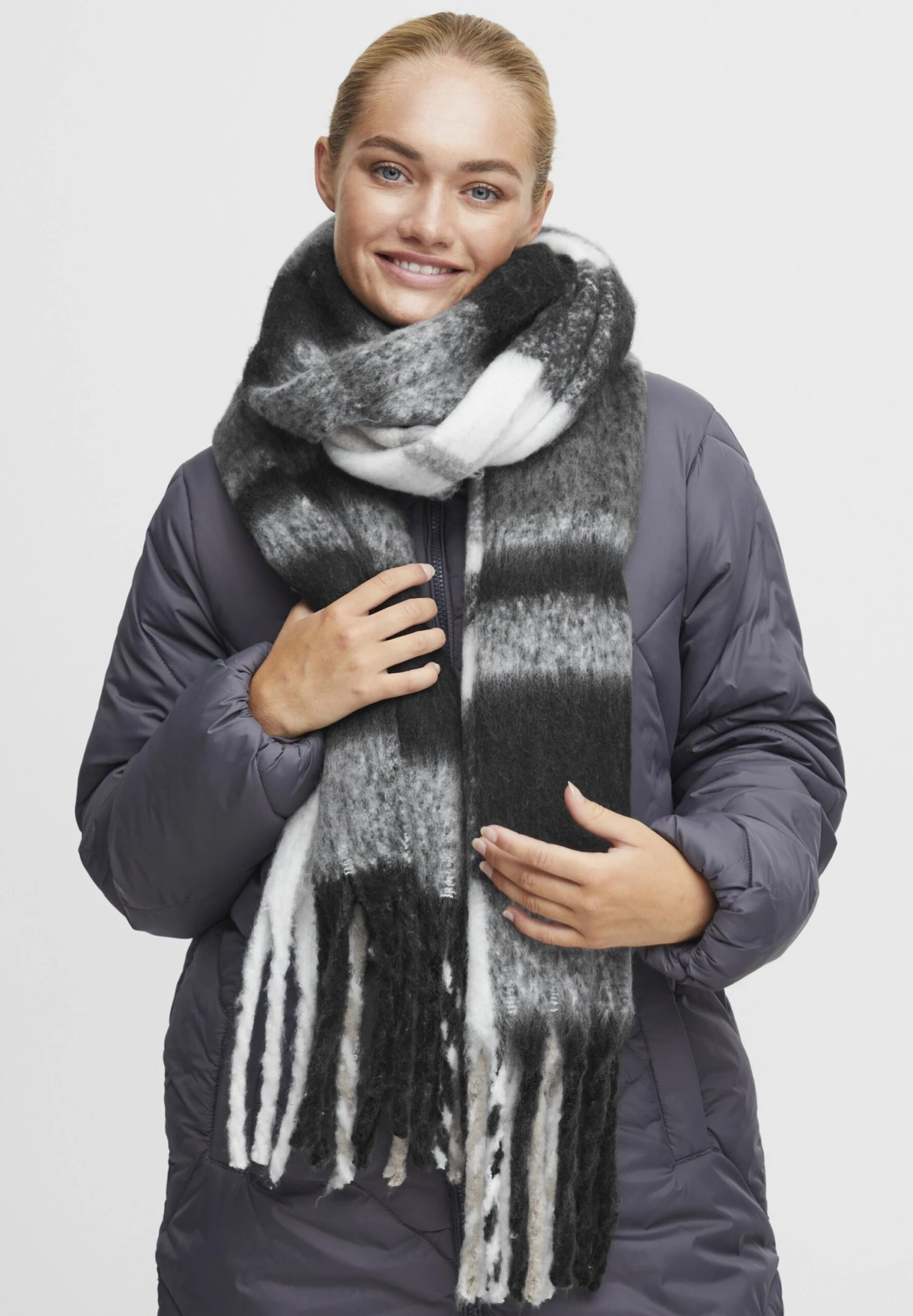 OXMO OXVIVISCARF - Scarf - Black Mix 1 OXMO OXVIVISCARF - Scarf - Black Mix