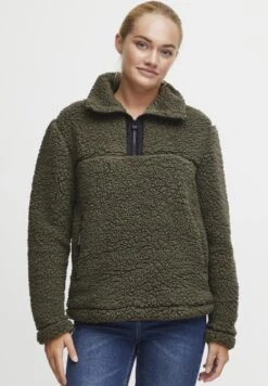 OXMO OXELINA - Fleece Jumper - Dusty Olive