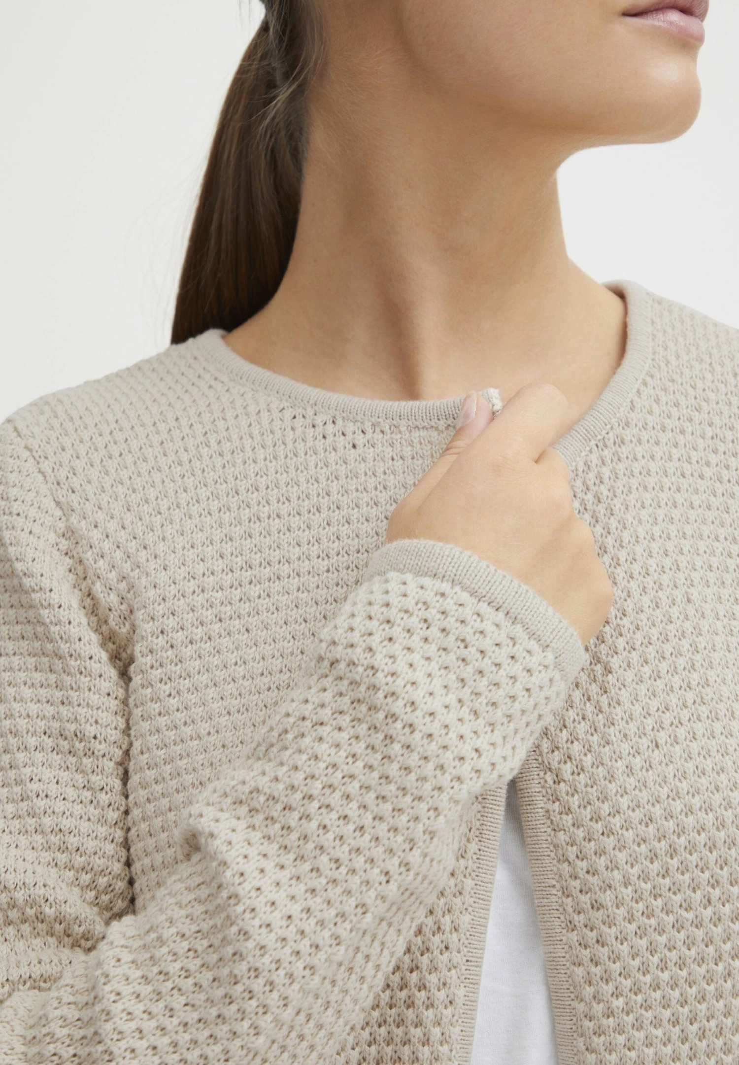 OXMO OXHilda - Cardigan - Oatmeal 4 OXMO OXHilda - Cardigan - Oatmeal - Image 4