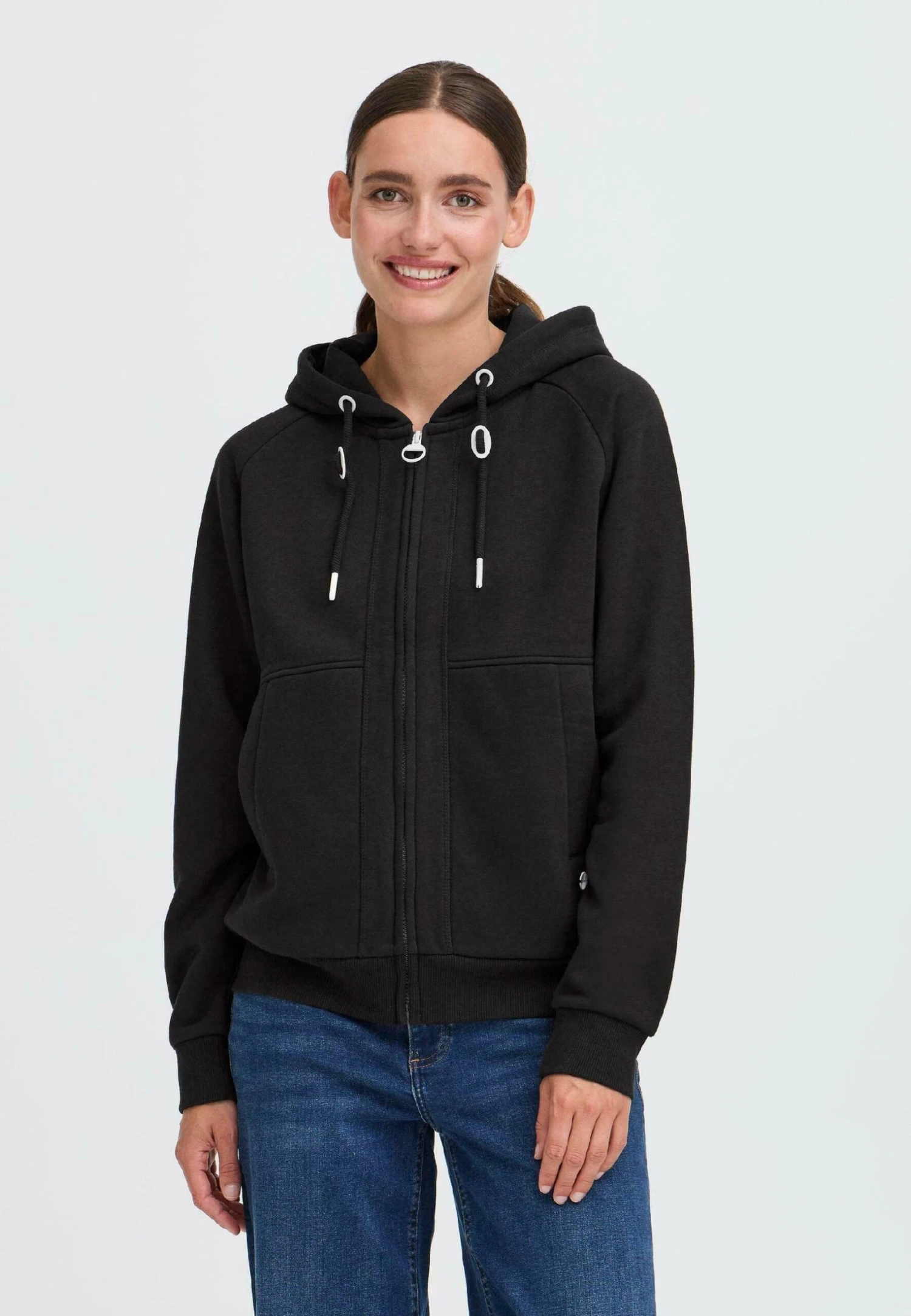 OXMO OXANDIE - Zip-up Sweatshirt - Black 1 OXMO OXANDIE - Zip-up Sweatshirt - Black