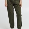 OXMO OXLENNJA REGULAR FIT ELASTIC CUFFS - Trousers - Dusty Olive