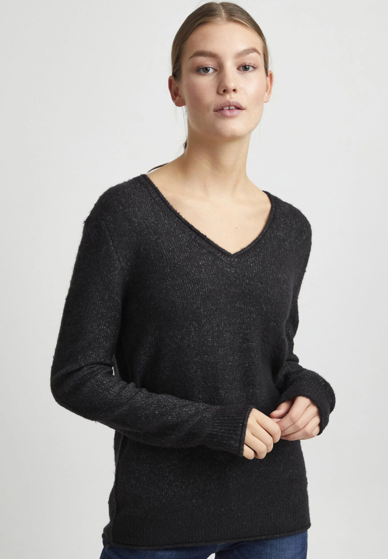OXMO OXILVA - Jumper - Dark Grey Melange 1 OXMO OXILVA - Jumper - Dark Grey Melange