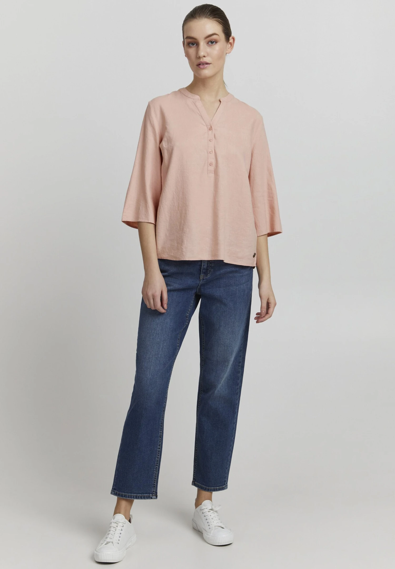 OXMO OXANEA LEINEN MIX - Blouse - Coral Cloud 2 OXMO OXANEA LEINEN MIX - Blouse - Coral Cloud - Image 2