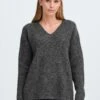 OXMO IHSELMA - Jumper - Dark Grey Melange