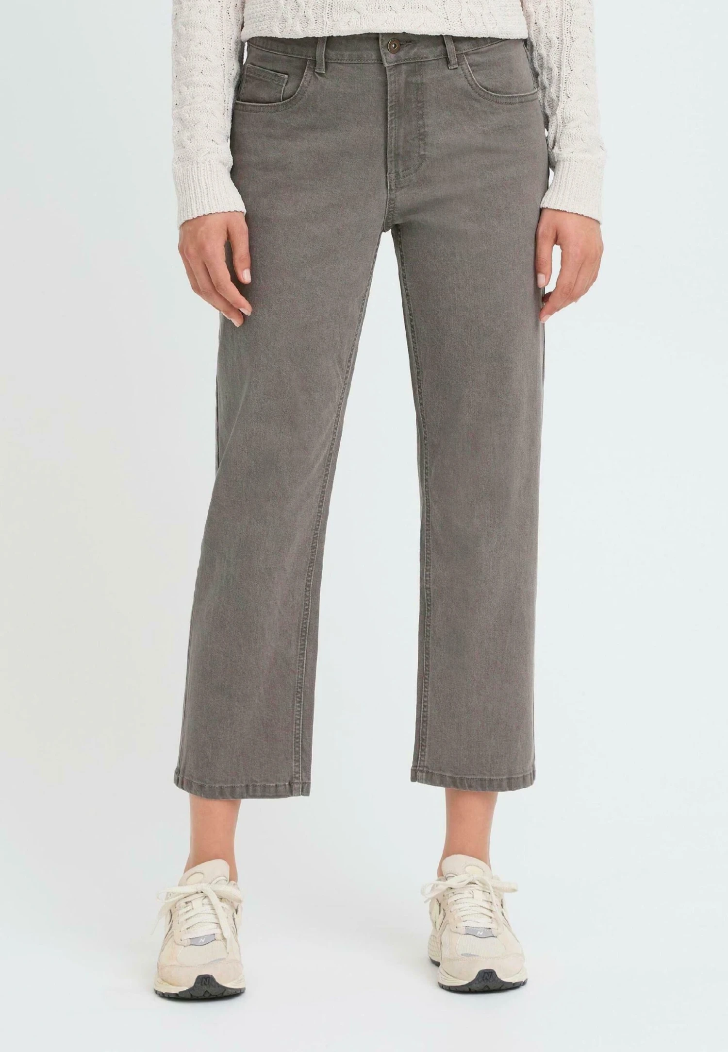 OXMO OXHELLE - Straight Leg Jeans - Mid Grey Denim 1 OXMO OXHELLE - Straight Leg Jeans - Mid Grey Denim