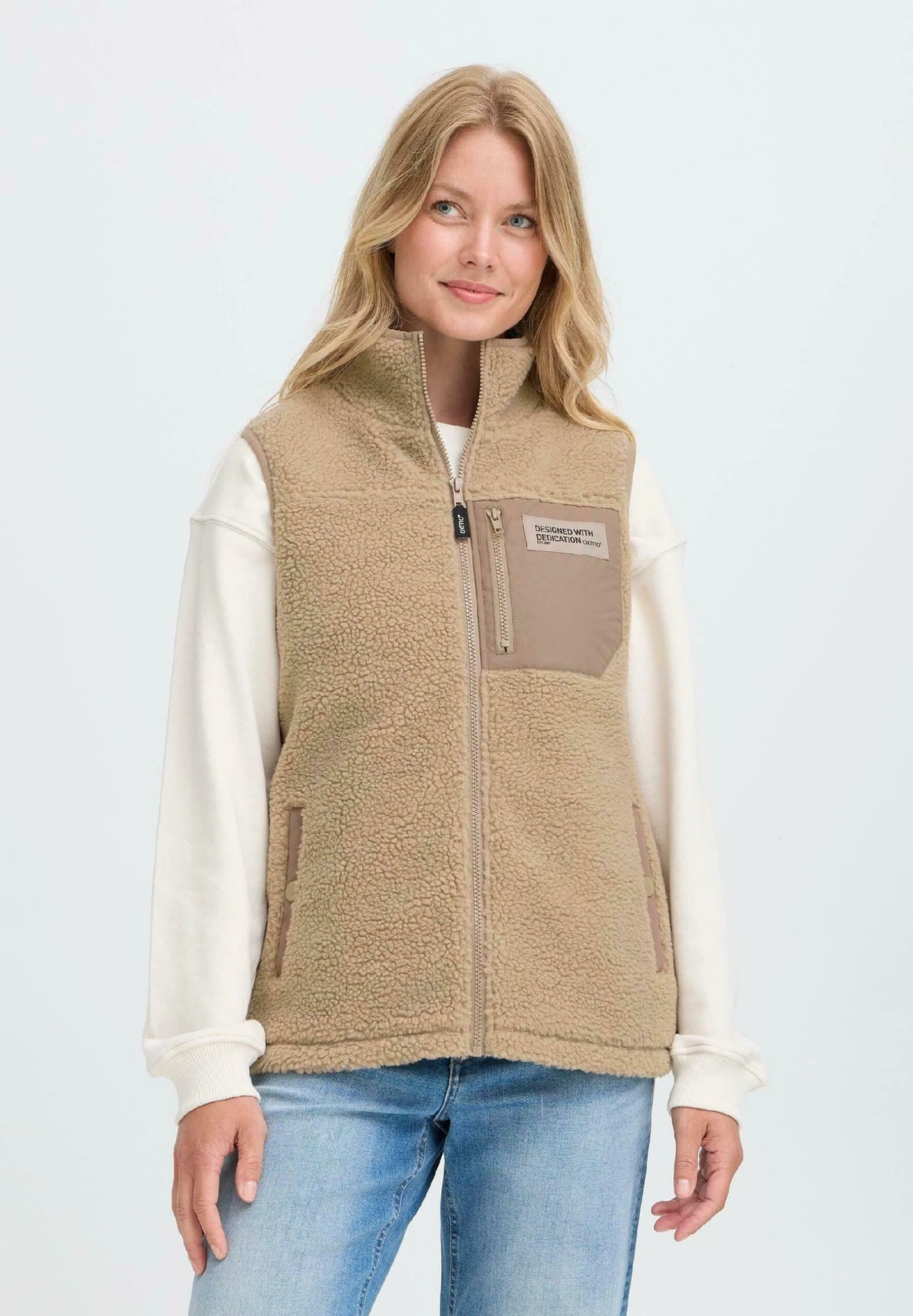 OXMO OXABBY - Waistcoat - Dune 1 OXMO OXABBY - Waistcoat - Dune