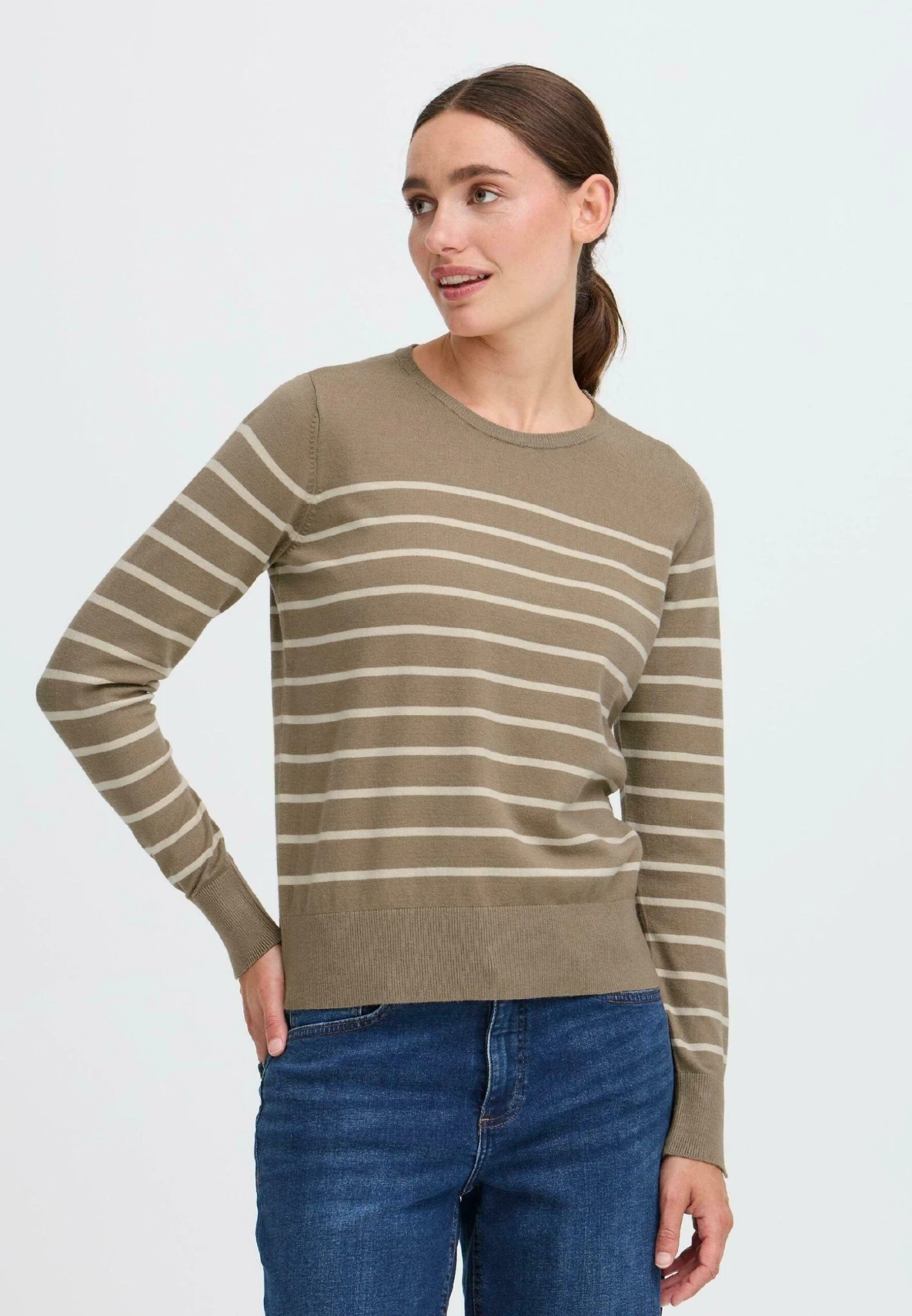 OXMO FRKEANA - Jumper - Desert Taupe Mix 1 OXMO FRKEANA - Jumper - Desert Taupe Mix