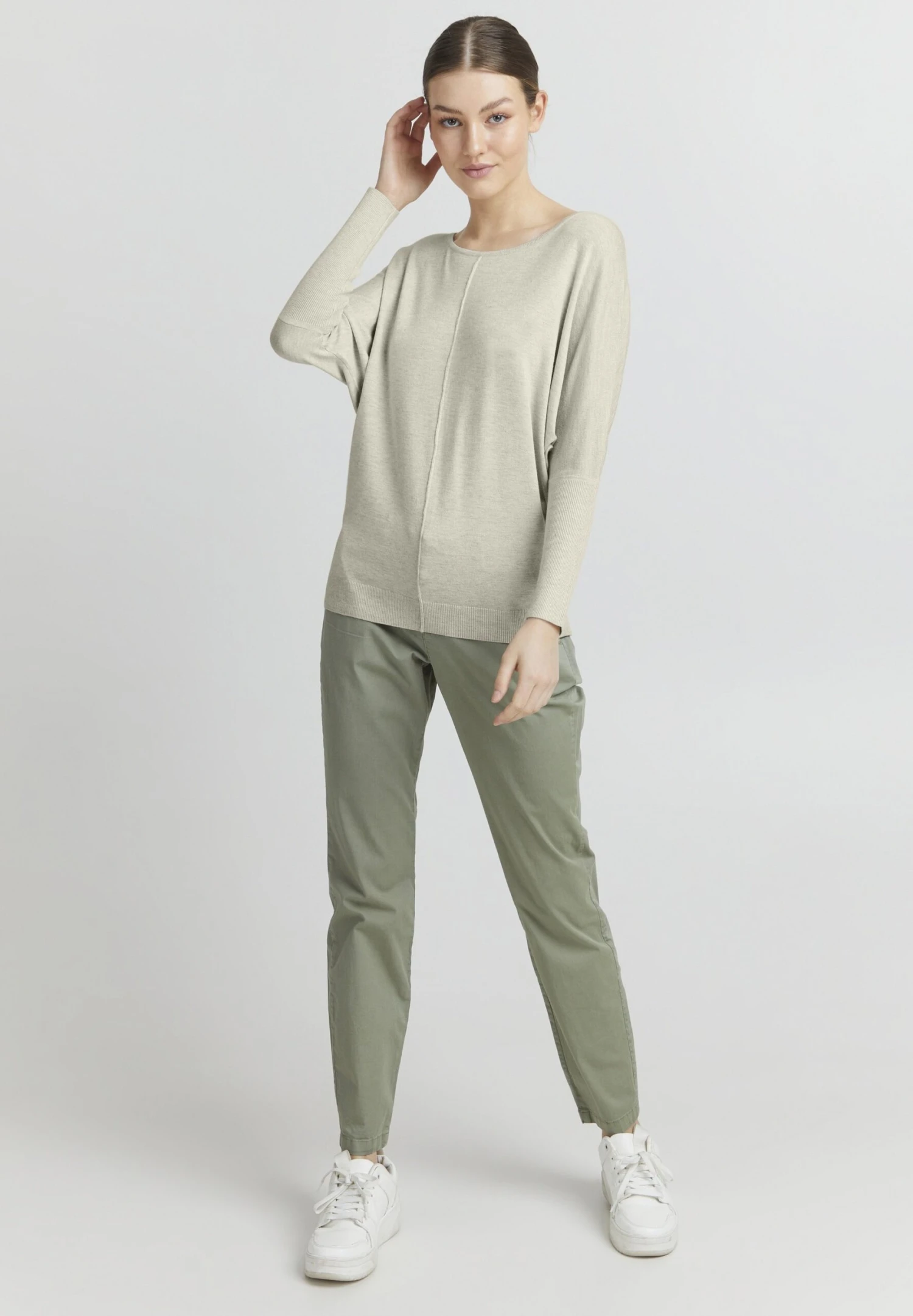 OXMO OXHerdis - Jumper - Oyster Grey Melange 2 OXMO OXHerdis - Jumper - Oyster Grey Melange - Image 2