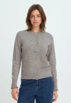 OXMO BMMNERA - Cardigan - Mid Grey Melange