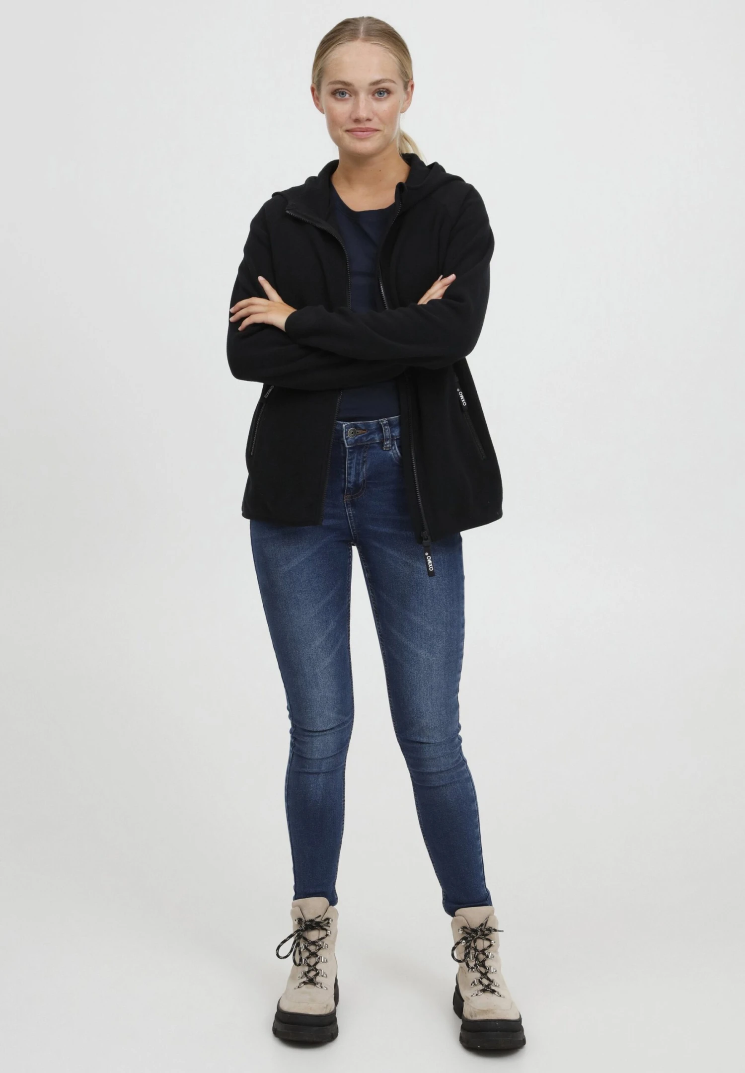 OXMO OXFinja - Fleece Jacket - Black 2 OXMO OXFinja - Fleece Jacket - Black - Image 2