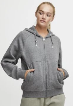 OXMO OXANDIE - Zip-up Sweatshirt - Medium Grey Melange