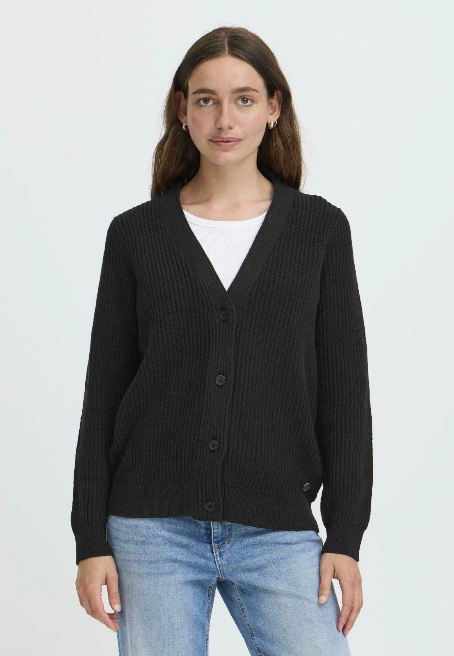 OXMO OXKIMMIE - Cardigan - True Black 1 OXMO OXKIMMIE - Cardigan - True Black