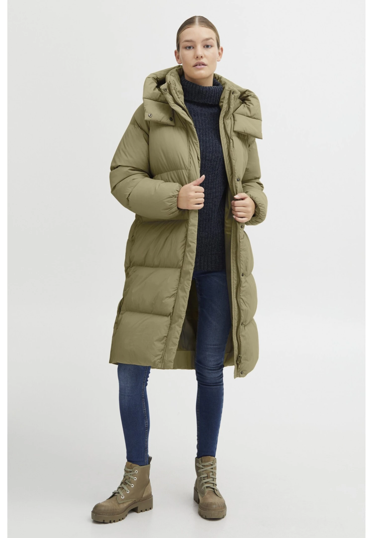 OXMO OXElice - Winter Coat - Covert Green 2 OXMO OXElice - Winter Coat - Covert Green - Image 2