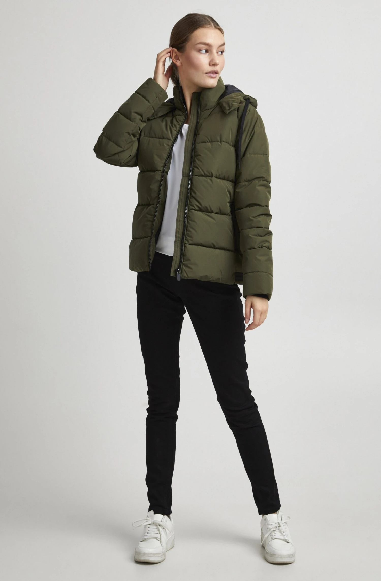 OXMO OXSOFINA - Winter Jacket - Dusty Olive 2 OXMO OXSOFINA - Winter Jacket - Dusty Olive - Image 2