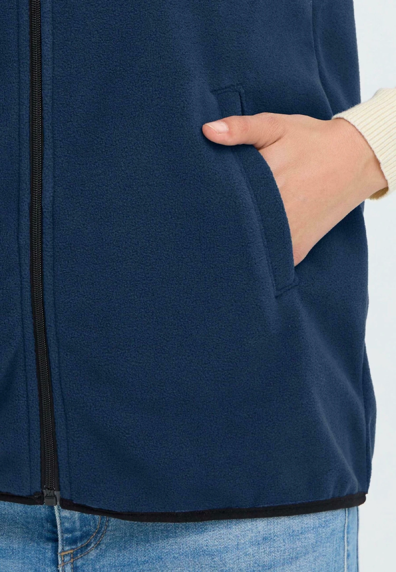 OXMO OXNETE FLEECE - Waistcoat - Dress Blues 5 OXMO OXNETE FLEECE - Waistcoat - Dress Blues - Image 5