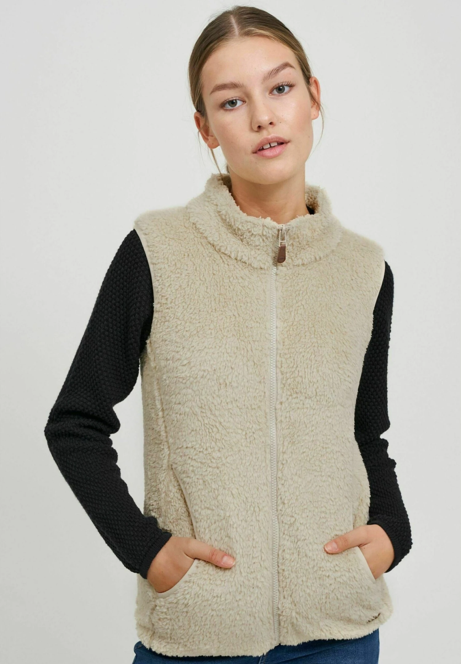 OXMO OXTHERI - Waistcoat - Grey 1 OXMO OXTHERI - Waistcoat - Grey