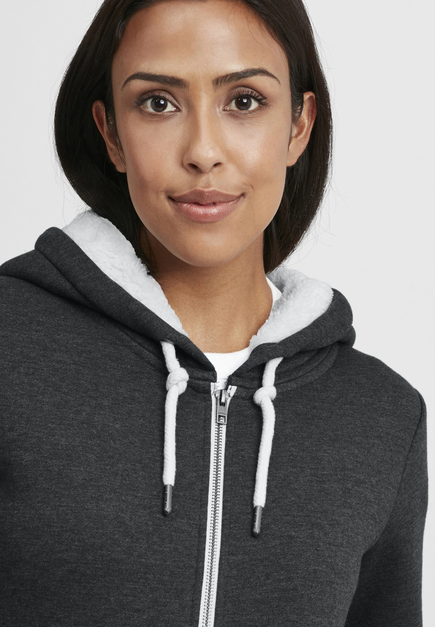 OXMO OXBINJI - Zip-up Sweatshirt - Dark Grey Melange 4 OXMO OXBINJI - Zip-up Sweatshirt - Dark Grey Melange - Image 4