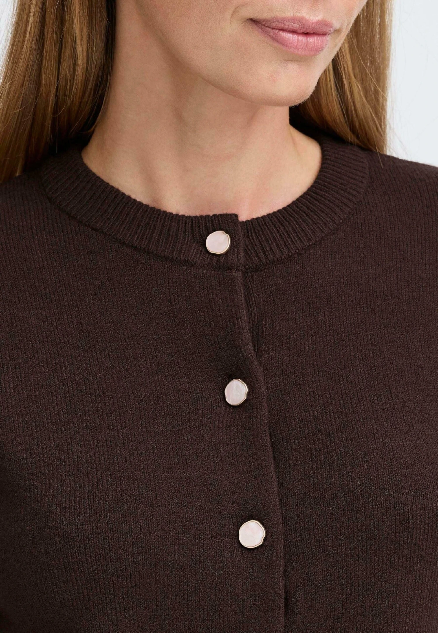 OXMO BMMNERA - Cardigan - Coffee Bean 4 OXMO BMMNERA - Cardigan - Coffee Bean - Image 4