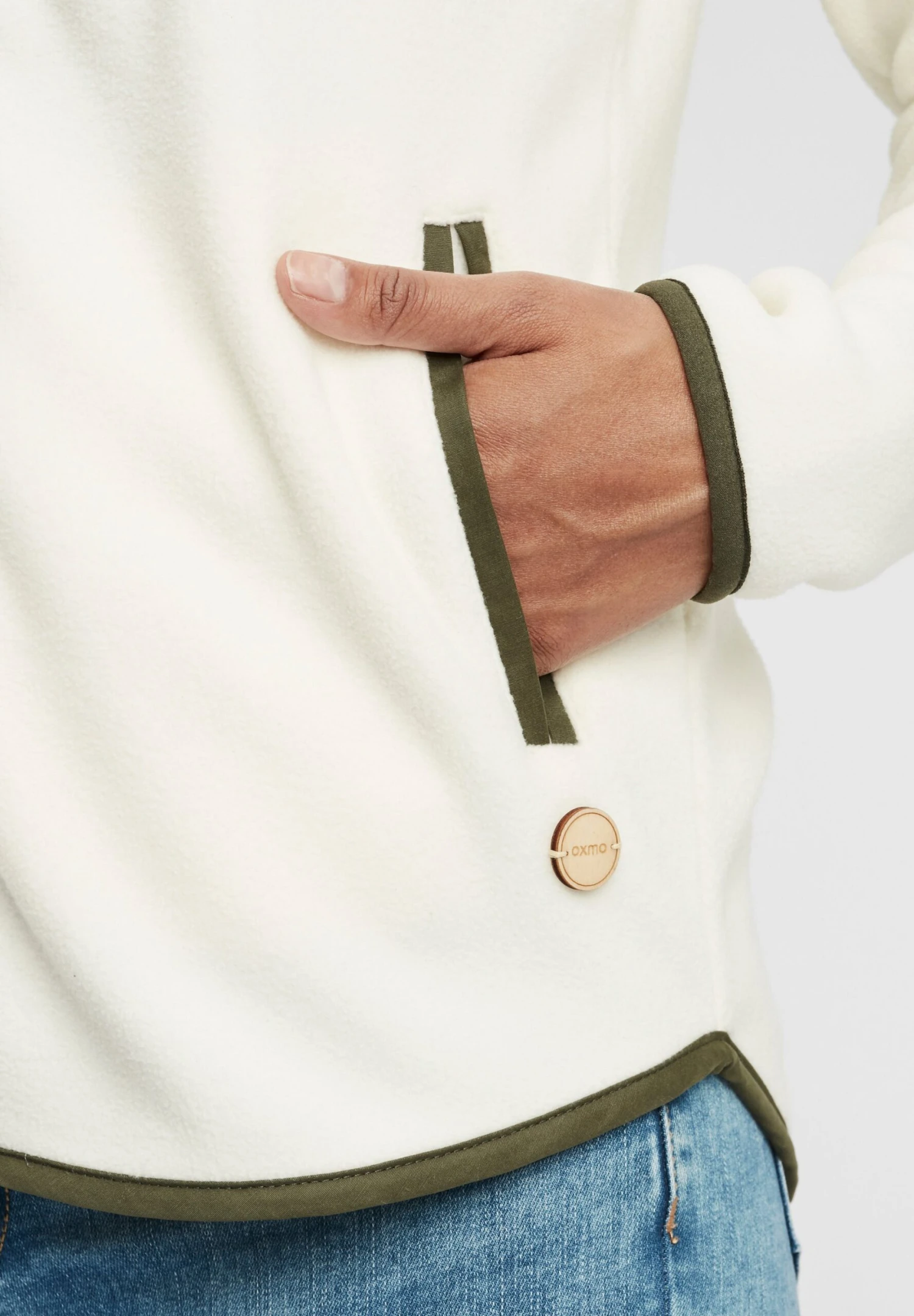 OXMO OXMalin - Fleece Jacket - Off White 5 OXMO OXMalin - Fleece Jacket - Off White - Image 5