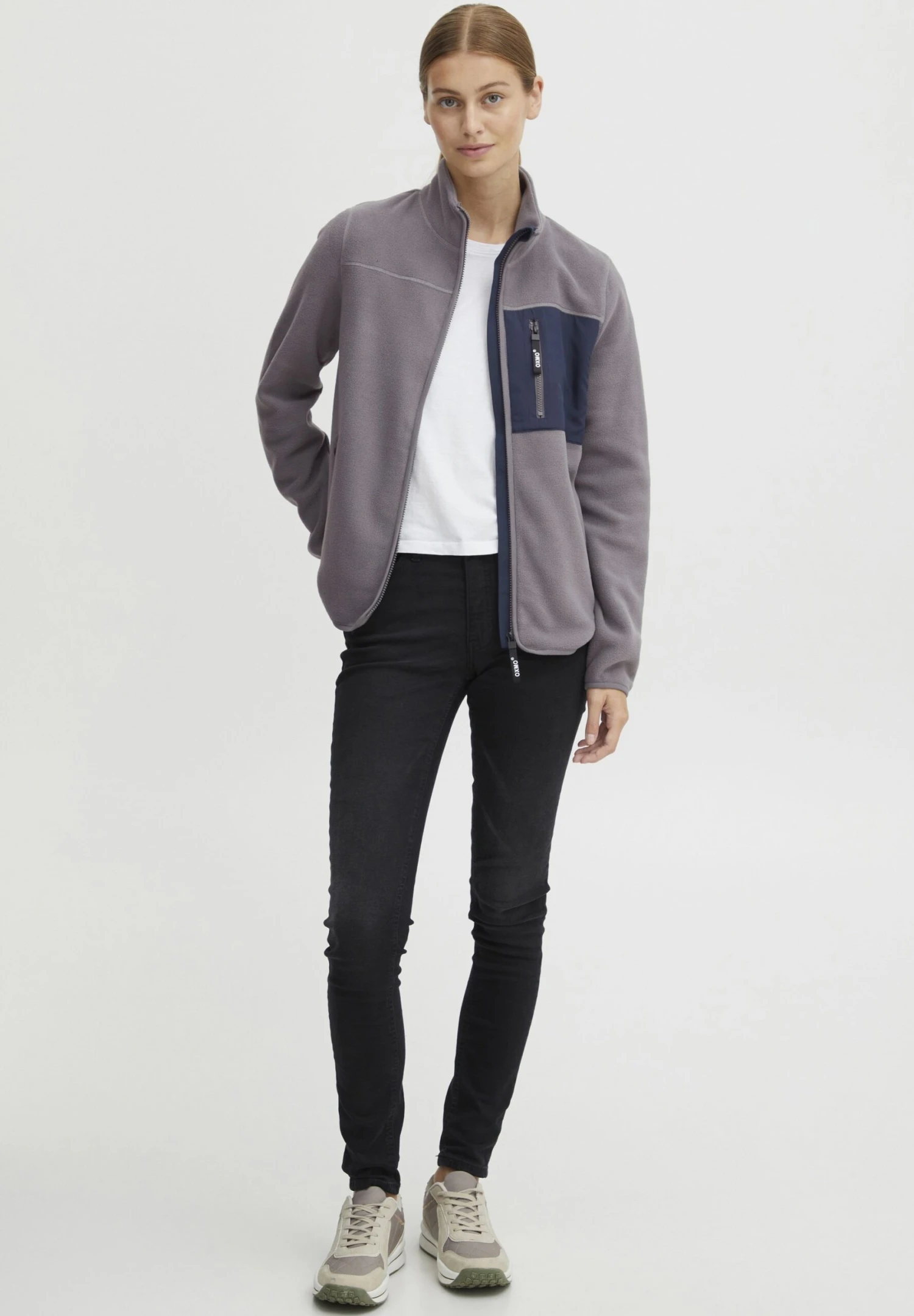 OXMO OXNYMFE - Fleece Jacket - Pewter 2 OXMO OXNYMFE - Fleece Jacket - Pewter - Image 2