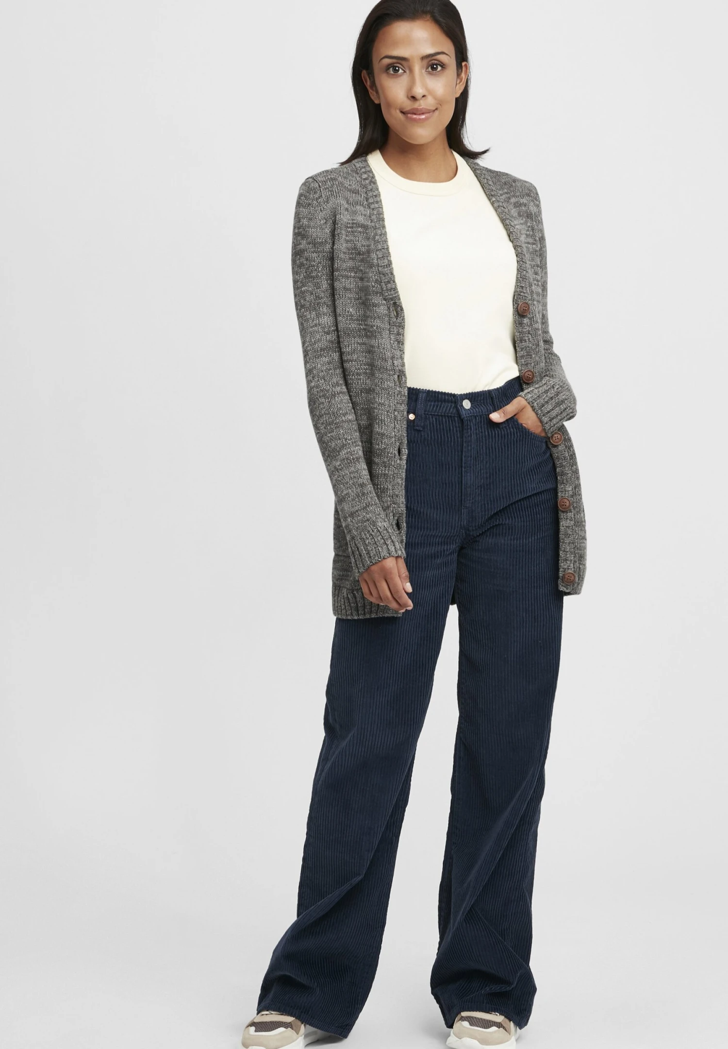 OXMO OXHILEMONA - Cardigan - Dark Grey 2 OXMO OXHILEMONA - Cardigan - Dark Grey - Image 2