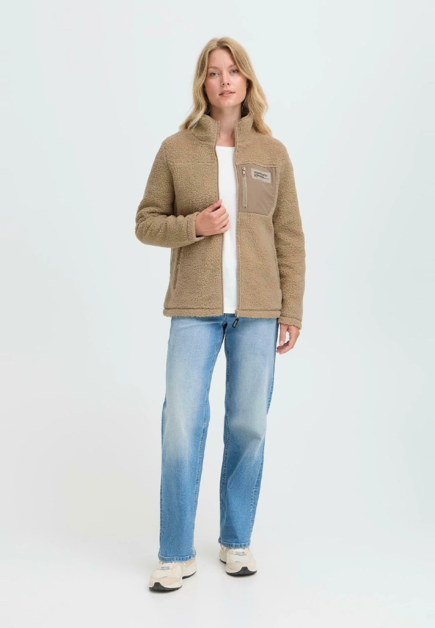 OXMO OXABBY TEDDY - Fleece Jacket - Dune 2 OXMO OXABBY TEDDY - Fleece Jacket - Dune - Image 2