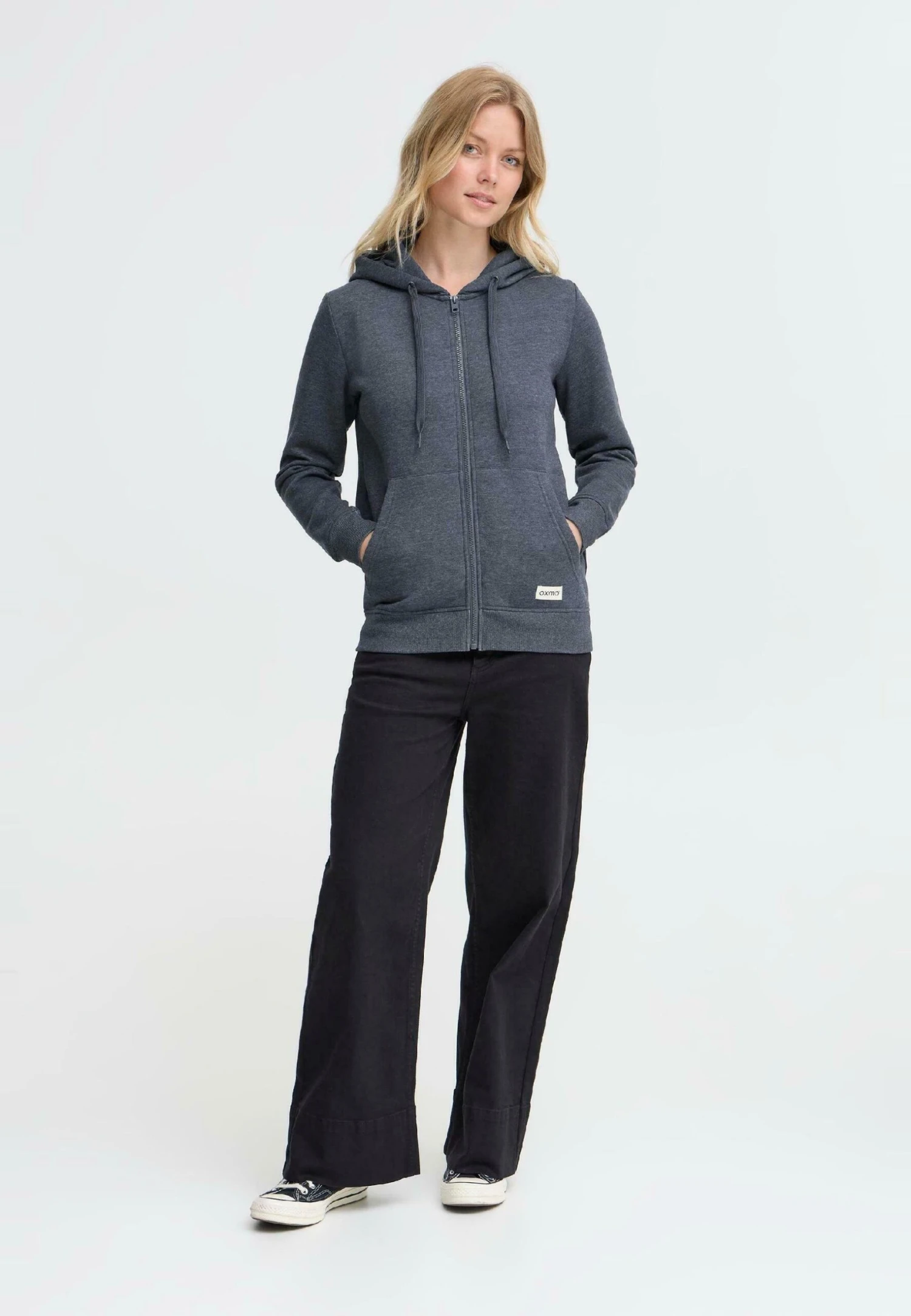 OXMO OXKAREN - Zip-up Sweatshirt - Total Eclipse Melange 2 OXMO OXKAREN - Zip-up Sweatshirt - Total Eclipse Melange - Image 2