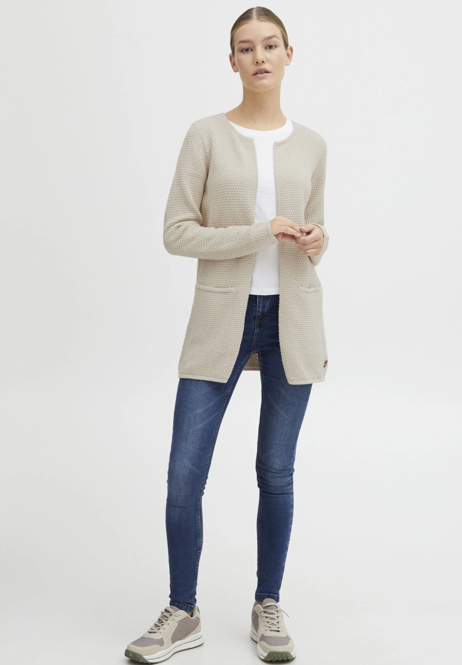 OXMO OXHilda - Cardigan - Oatmeal 2 OXMO OXHilda - Cardigan - Oatmeal - Image 2