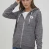 OXMO OXHELNA - Zip-up Sweatshirt - Pewter Melange