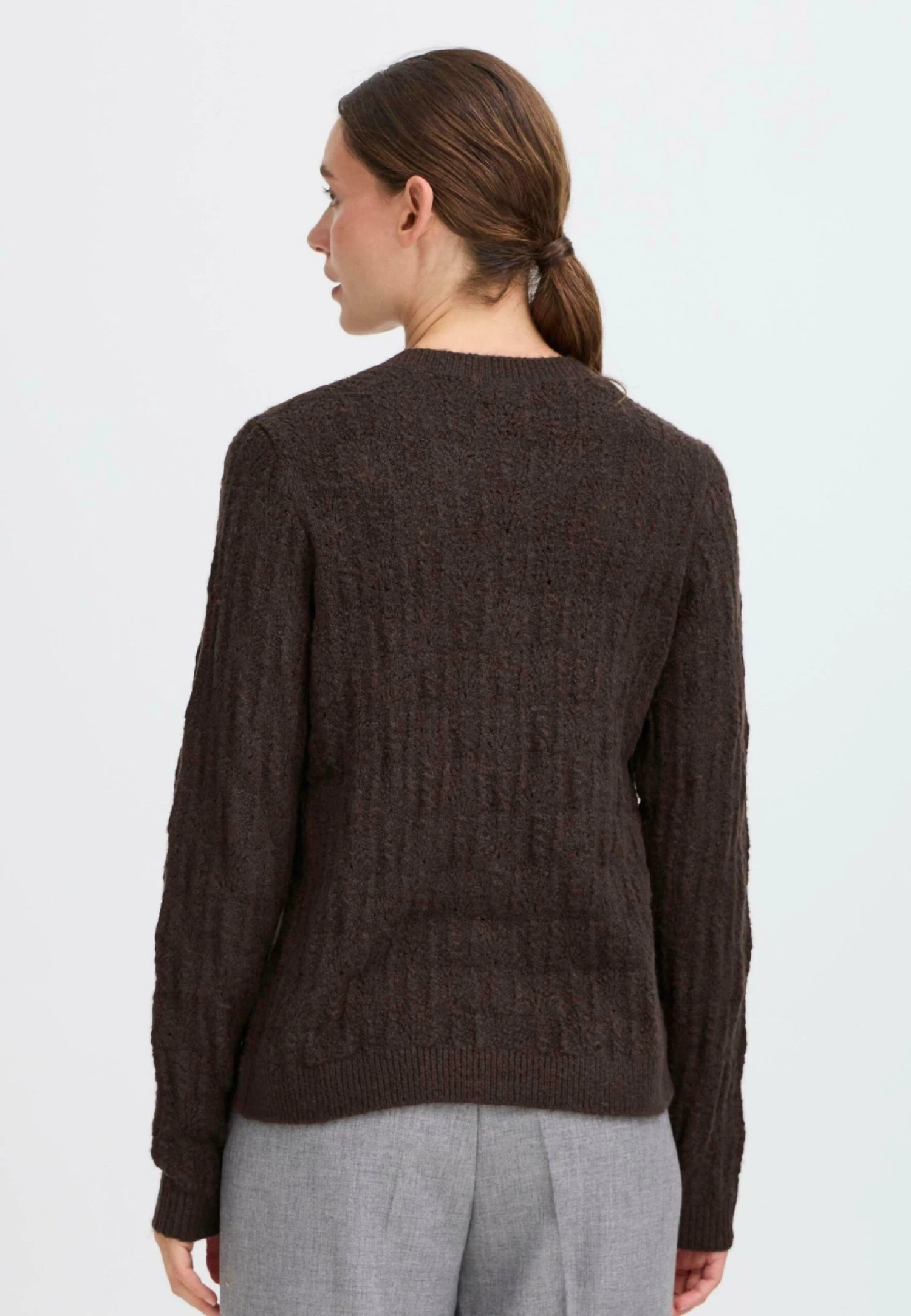 OXMO FRSINVA - Cardigan - Chocolate Torte Melange 3 OXMO FRSINVA - Cardigan - Chocolate Torte Melange - Image 3