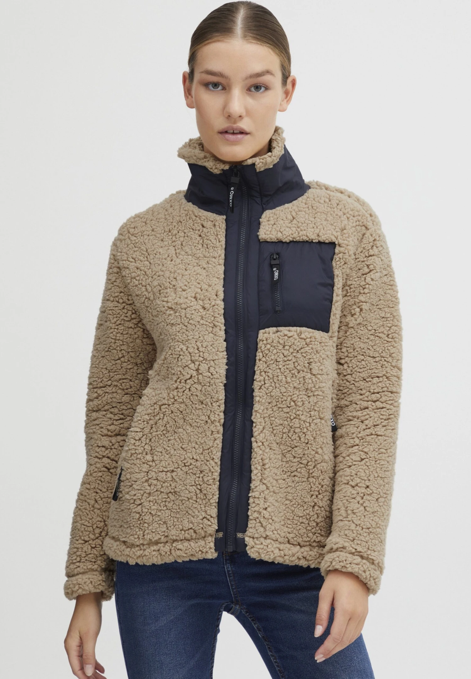 OXMO OXELLIN - Fleece Jacket - Doeskin 1 OXMO OXELLIN - Fleece Jacket - Doeskin