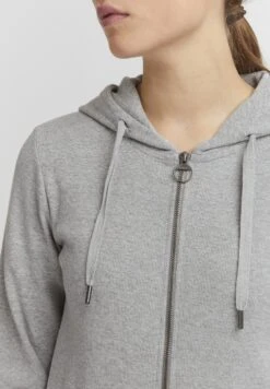 OXMO OXLOVA - Zip-up Sweatshirt - Light Grey Melange -OXMO Store 2de0fc84122c4f419e7b6a0abd1af67d