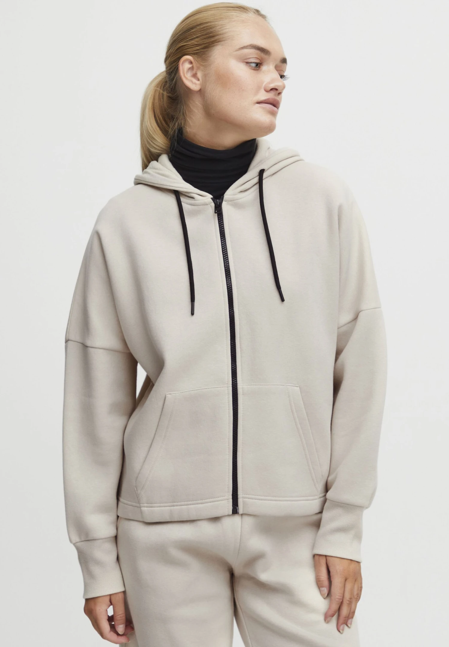 OXMO OXSANICE - Zip-up Sweatshirt - Oyster 1 OXMO OXSANICE - Zip-up Sweatshirt - Oyster