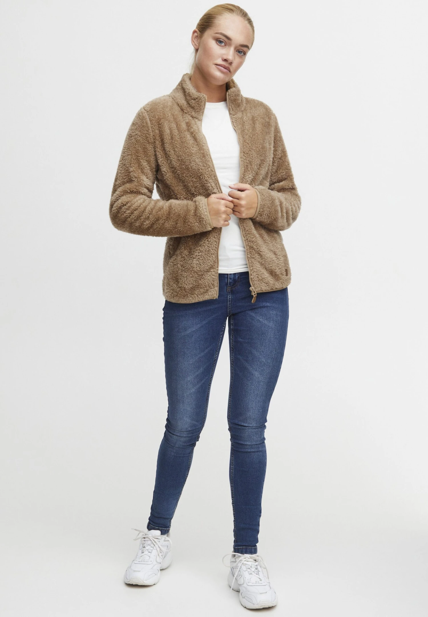 OXMO OXTELSA - Fleece Jacket - Sand 2 OXMO OXTELSA - Fleece Jacket - Sand - Image 2