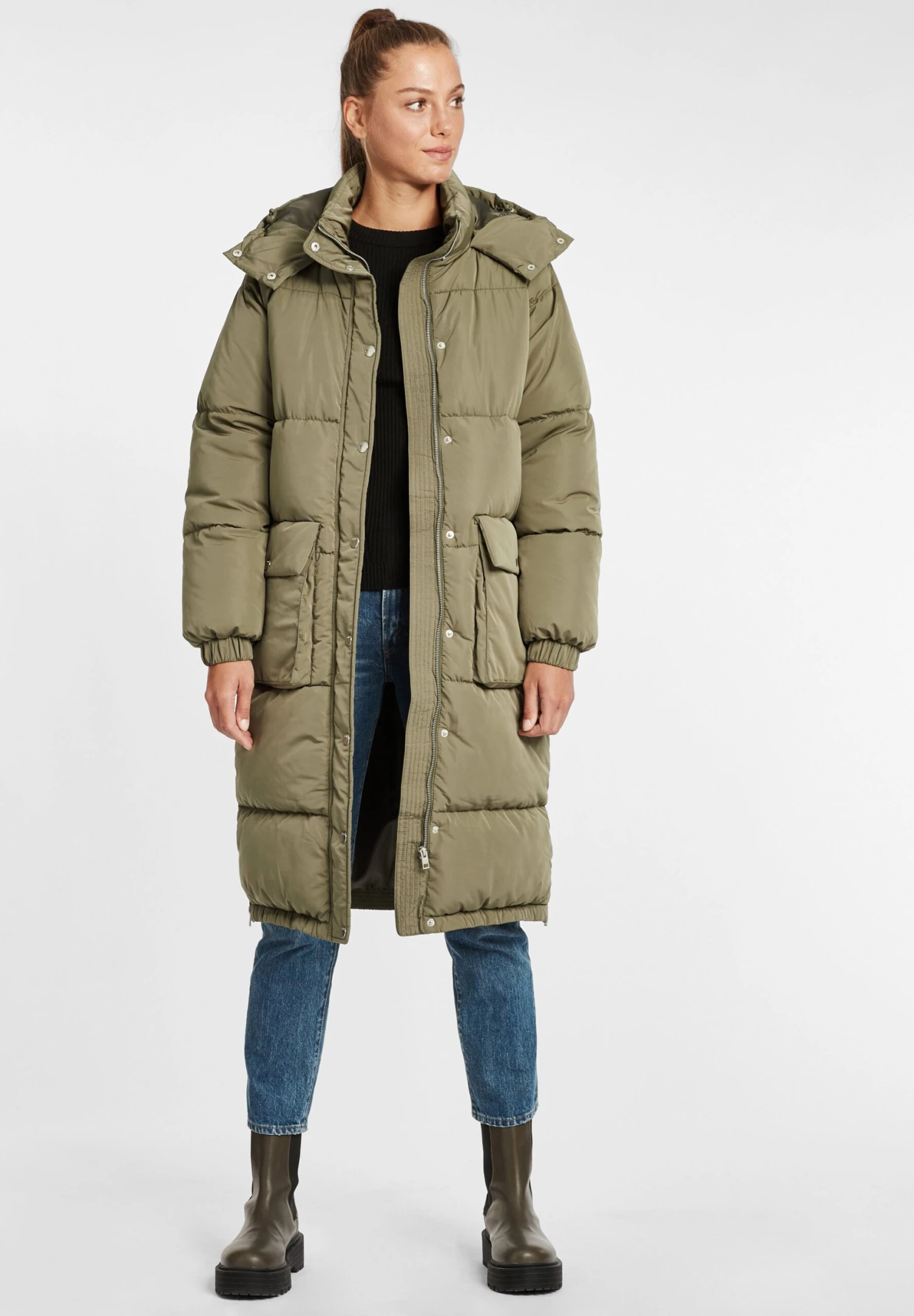 OXMO OXALBA - Winter Coat - Dusty Olive 2 OXMO OXALBA - Winter Coat - Dusty Olive - Image 2