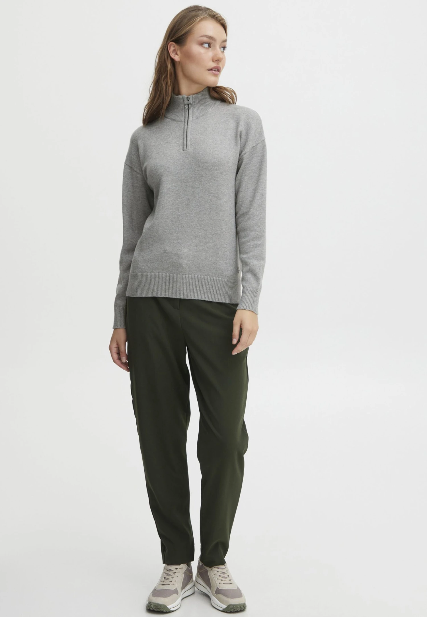 OXMO OXRITA - Jumper - Mid Grey Melange 2 OXMO OXRITA - Jumper - Mid Grey Melange - Image 2