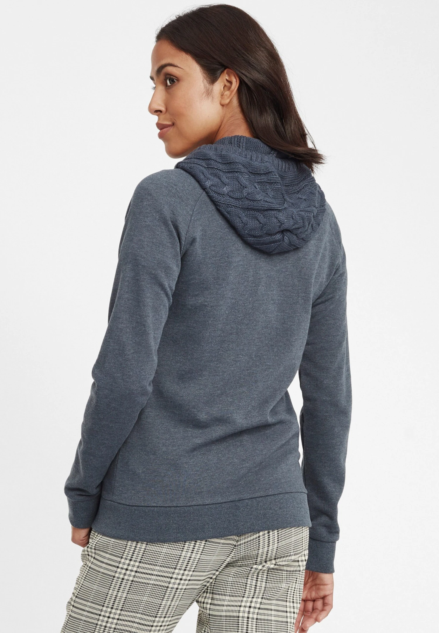 OXMO OXMatilda - Zip-up Sweatshirt - Ins Bl Mel 3 OXMO OXMatilda - Zip-up Sweatshirt - Ins Bl Mel - Image 3