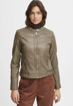 OXMO OXDENISE - Leather Jacket - Fossil