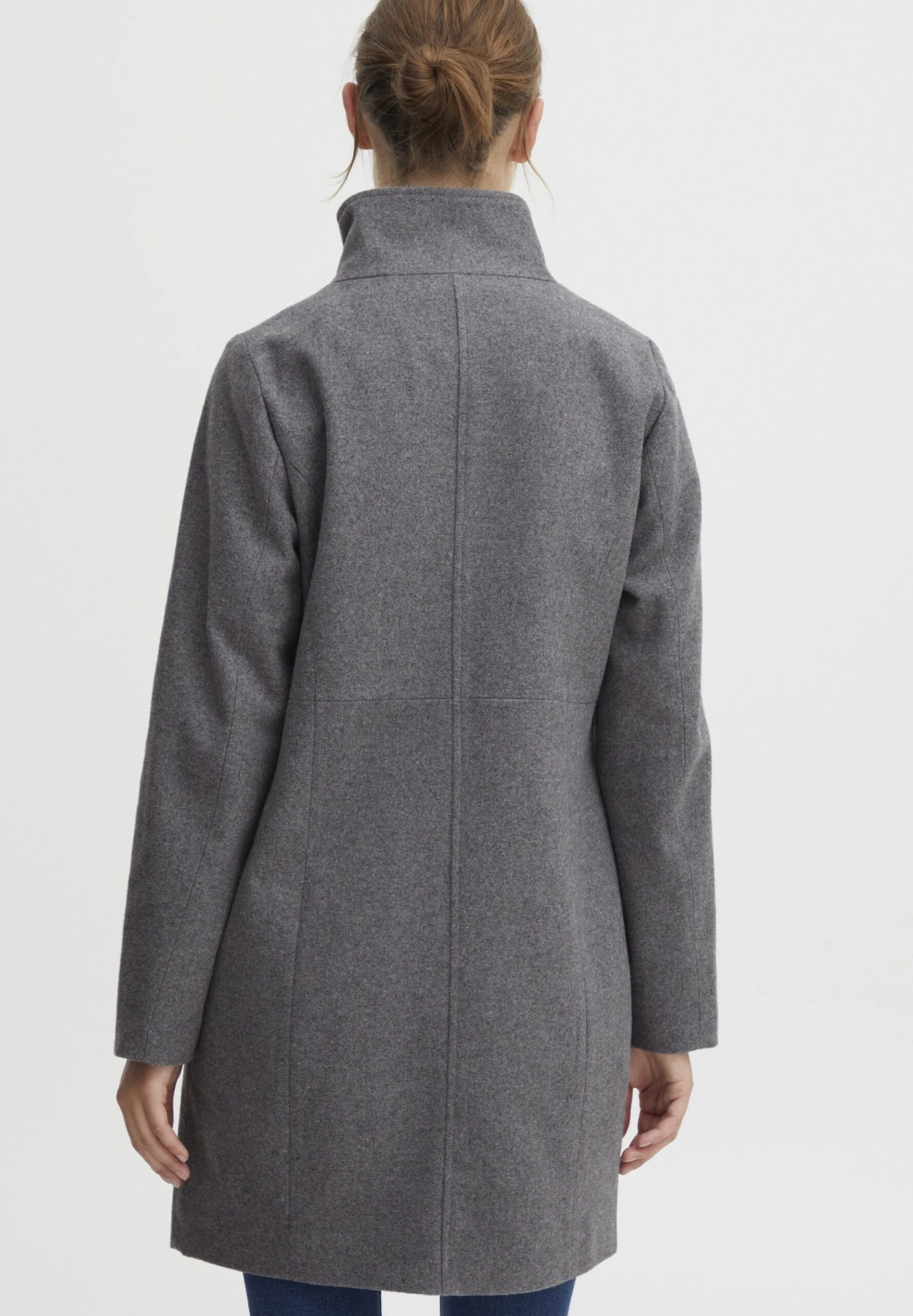 OXMO OXValerine - Classic Coat - Medium Grey Melange 3 OXMO OXValerine - Classic Coat - Medium Grey Melange - Image 3