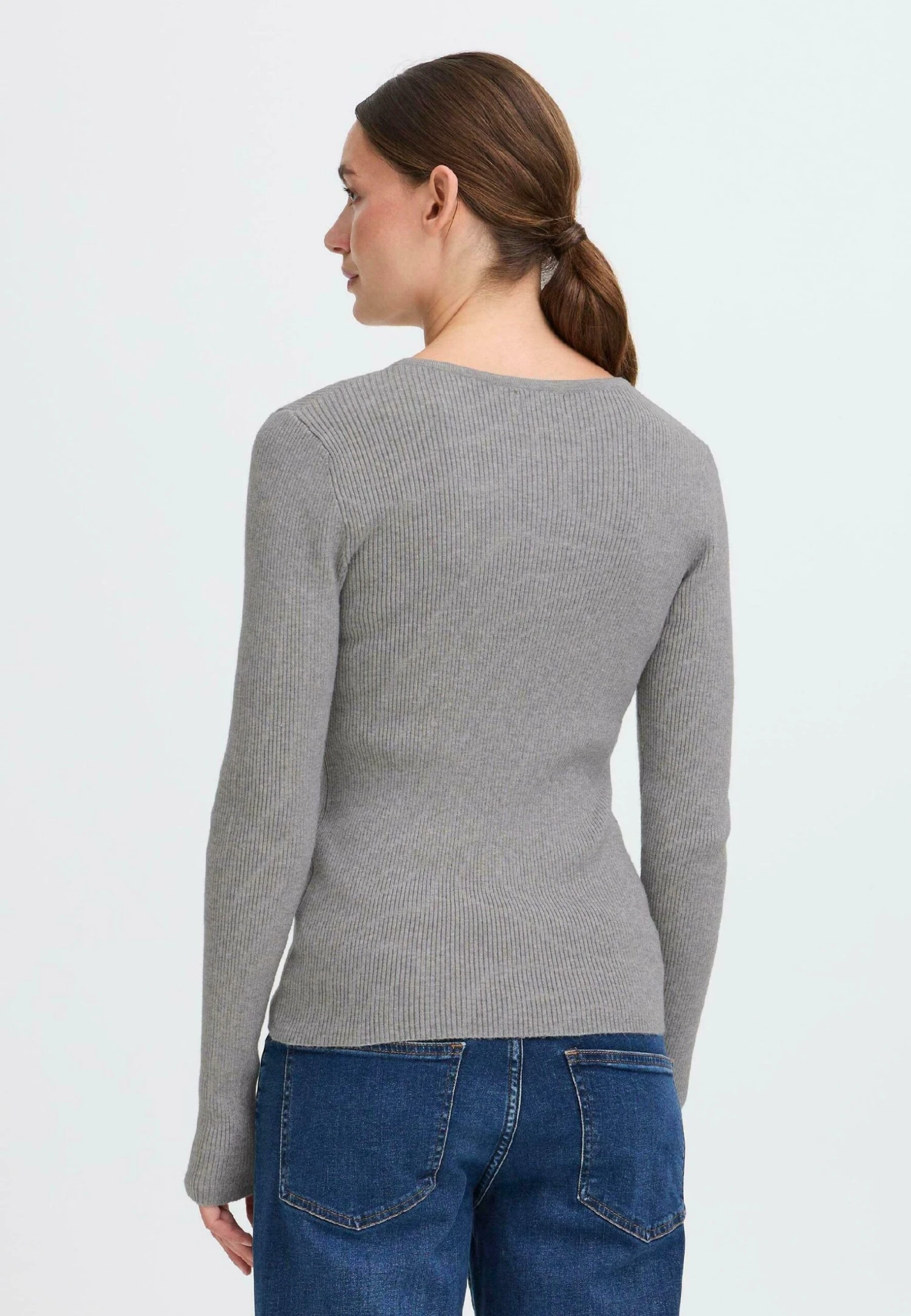 OXMO IHSOLRAY - Jumper - Grey Melange 3 OXMO IHSOLRAY - Jumper - Grey Melange - Image 3