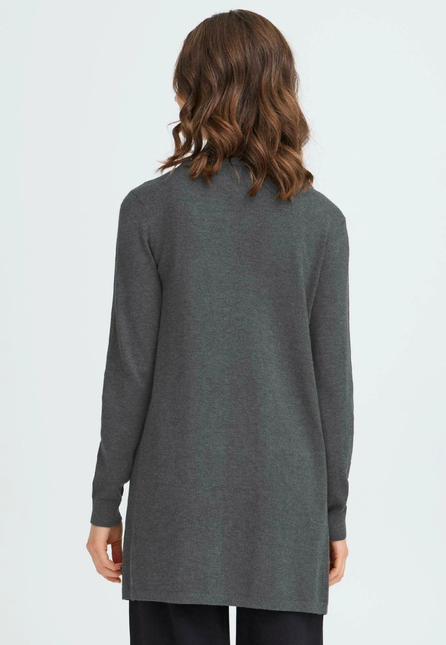 OXMO OXAIDA - Cardigan - Dark Grey Melange 3 OXMO OXAIDA - Cardigan - Dark Grey Melange - Image 3