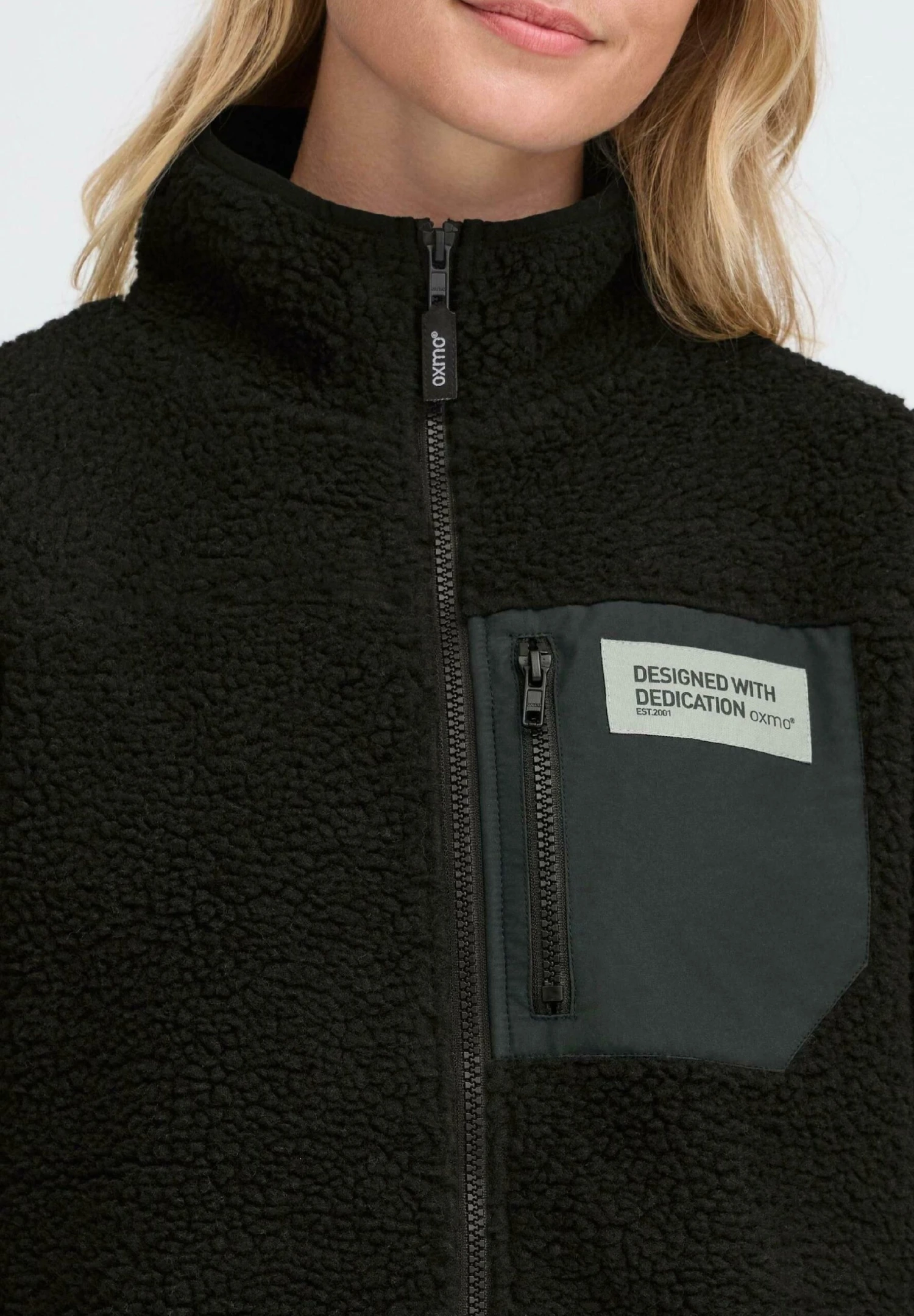OXMO OXABBY TEDDY - Fleece Jacket - Meteorite 4 OXMO OXABBY TEDDY - Fleece Jacket - Meteorite - Image 4