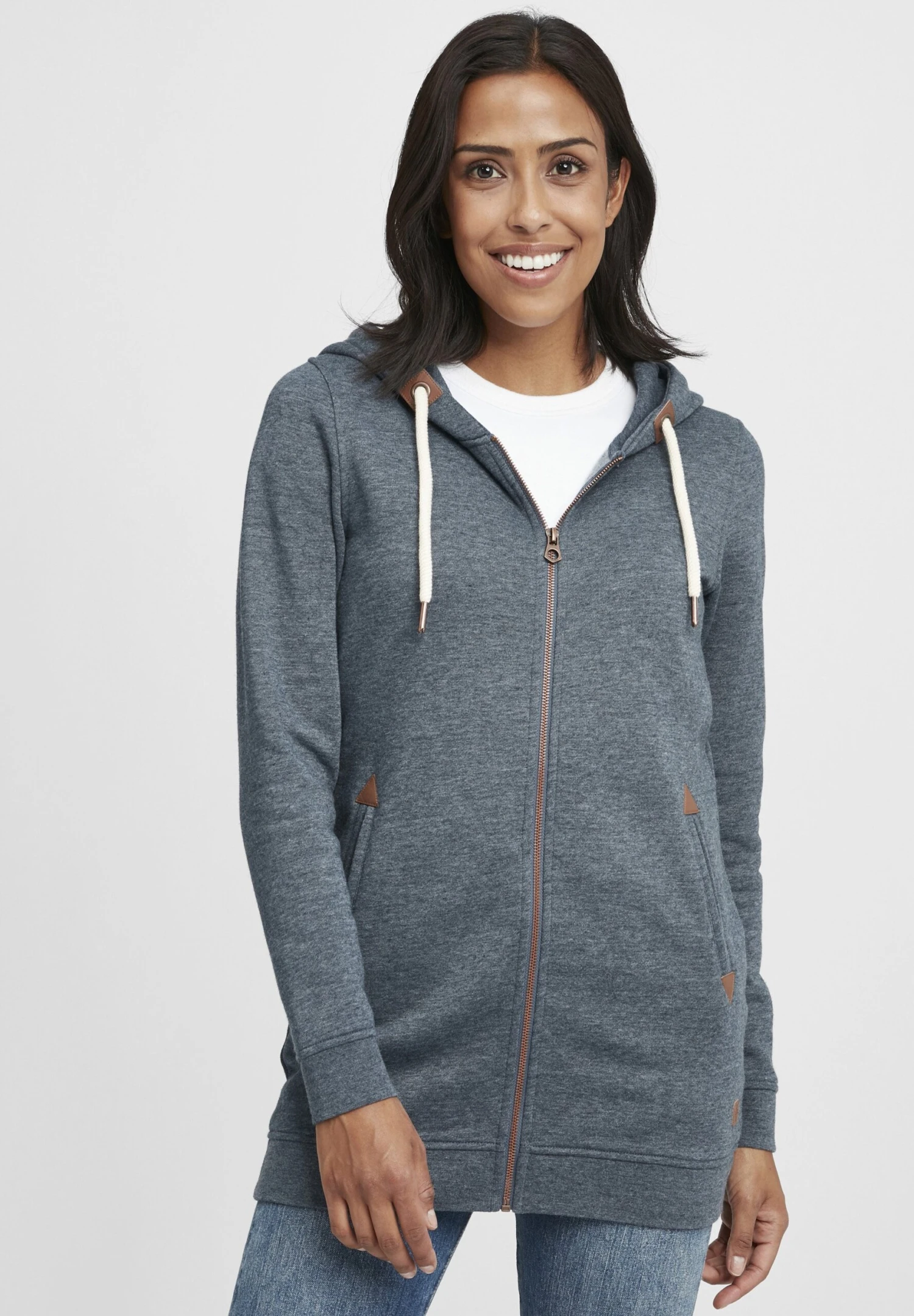 OXMO OXVicky - Zip-up Sweatshirt - Ins Bl Mel 1 OXMO OXVicky - Zip-up Sweatshirt - Ins Bl Mel