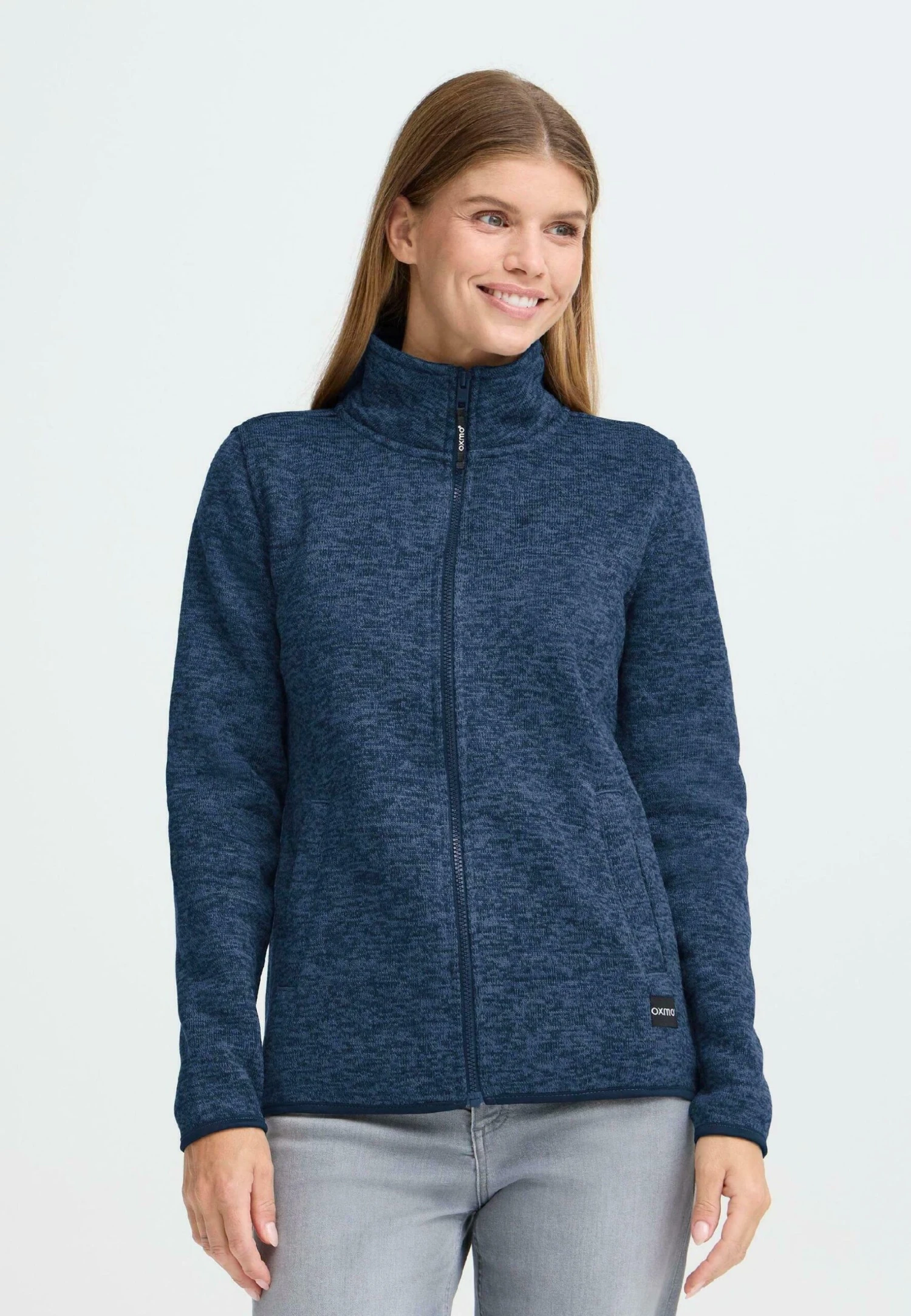 OXMO OXELFE - Fleece Jacket - Dress Blues 1 OXMO OXELFE - Fleece Jacket - Dress Blues
