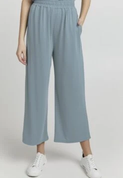 OXMO OXBRYNDIS REGULAR FIT WIDE LEG - Trousers - Smoke Blue